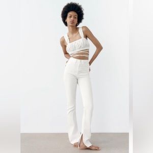 Zara 1975 High Rise Slime Flare denim